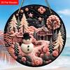 Pink Christmas Wooden Sign with Snowman Pattern - Navidad Sign for Front Door, Yard, Wall Hanging Decor - Ideal Christmas Gift for Friend