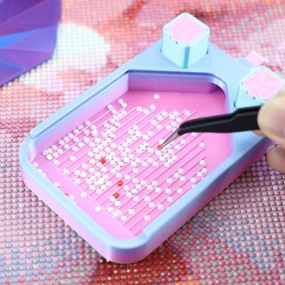 DIY Craft Diamond Painting Tray Embroidery with Lid Storage Flip Drill Tray Beading Plates Multi Functional