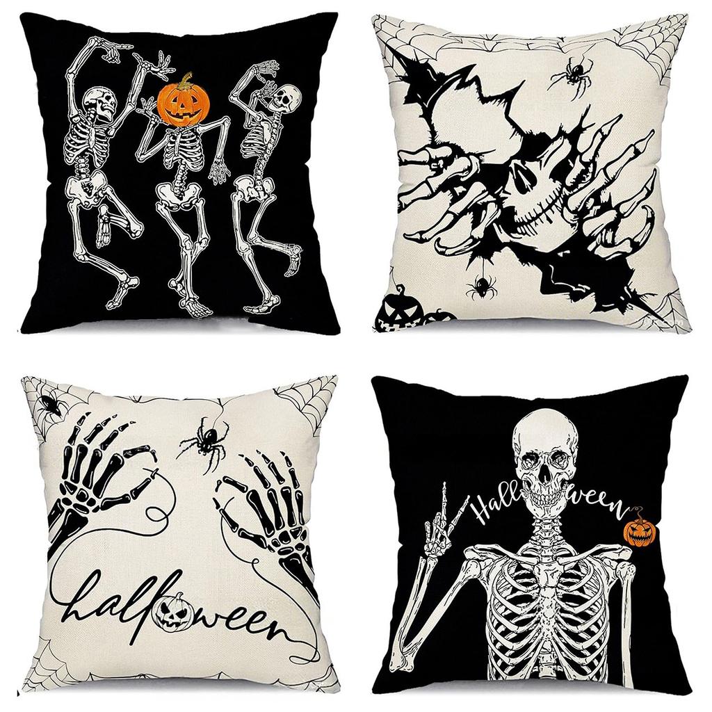 Halloween Pillowcase Pumpkin Skull Funny Ghost Cushion Cover Sofa Living Room Decoration Pillow