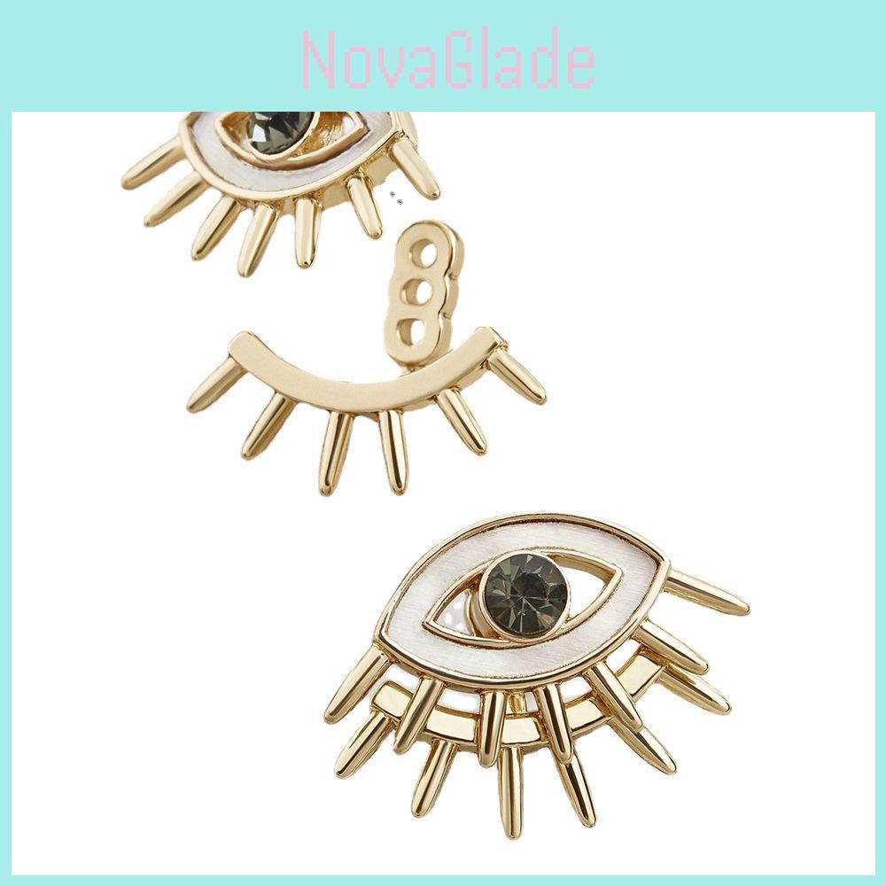 Trendy European American Alloy Eye Earrings Geometric Design For Women Fashion