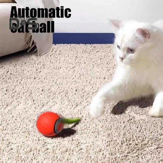 Jucărie interactivă cu bile pentru pisici, 2 bucăți, reîncărcabilă prin USB, cu două moduri de viteză, cu mișcare automată, jucărie inteligentă pentru pisici.