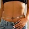 IngeSight.Z Simple 3pcs/set Crystal Chain Belly Waist Chain Women 2026 Punk Gold Color Flat Snake Chain Bikini Body Jewelry Y2K