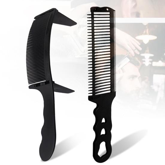 2 stk Barber Hårklipp Fade Kam Profesjonell Buet Plassering Blande Klippemaskin Kam Menn Kvinner Hårtrimmekam Frisørverktøy