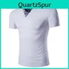 Versatile Men's T-shirt Slim Fit Floral V-neck Fashionable Short Sleeve Casual Tee