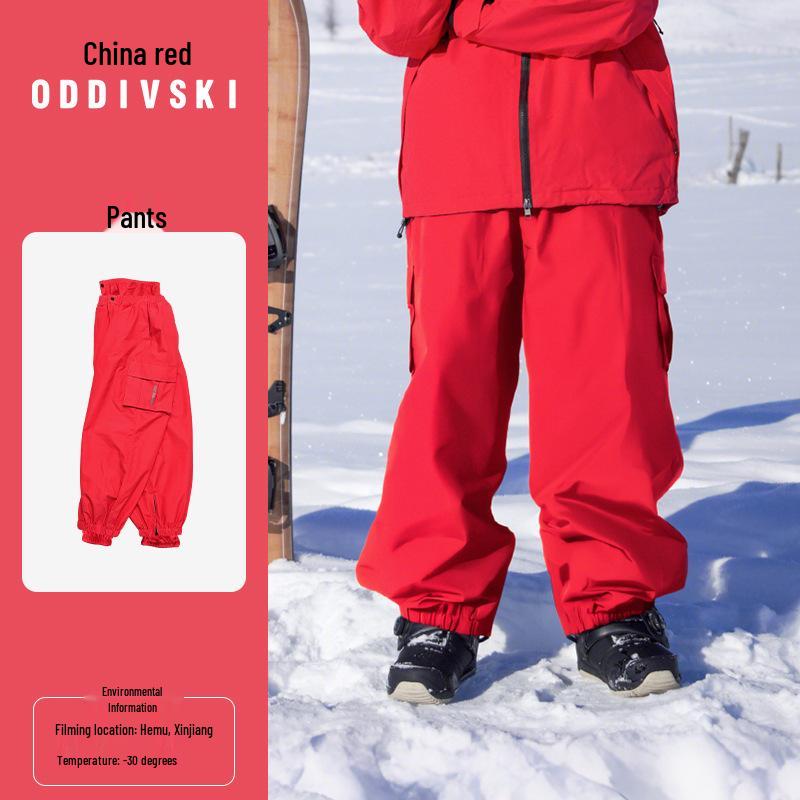 Мужской зимний горнолыжный костюм Oddivski: Толстый, с капюшоном, водонепроницаемый однослойный лыжный костюм (куртка и брюки) L