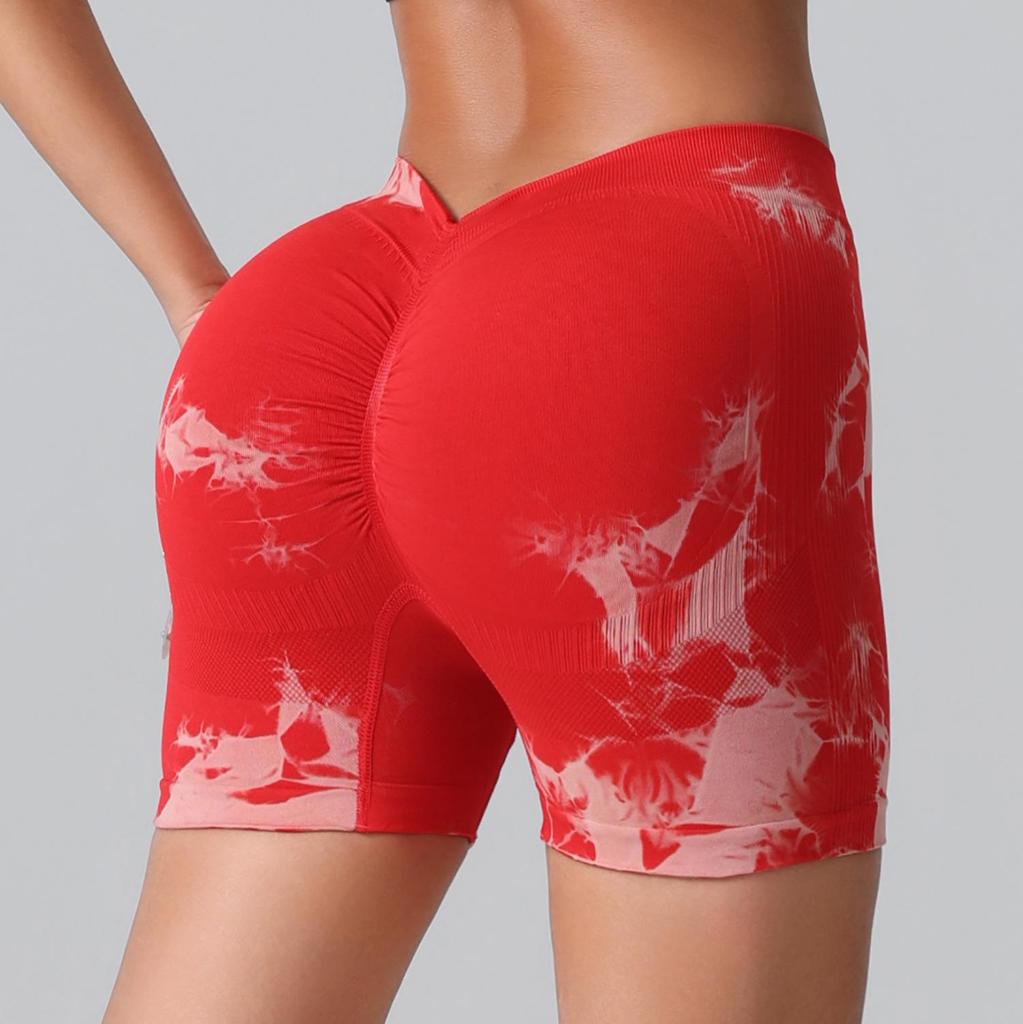 Peach Butt Lift High Waist Tie-Dye Yoga Shorts - Tummy Control Slimming Sportswear
