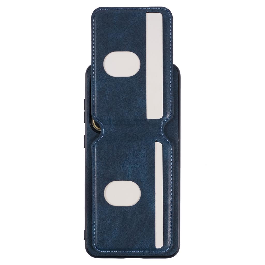 For Samsung Galaxy S24+ Case Waxy Texture Leather+TPU Card Slots Kickstand Phone Cover