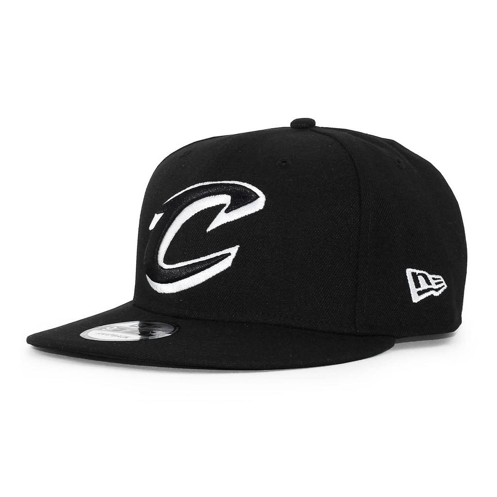 [New Era] 9FIFTY Snapback Cap [NBA EASTERN CONFERENCE TEAM-BASIC SNAPBACK CAP] Hat Cap 950 Black (Cleveland Cavaliers) [Used]