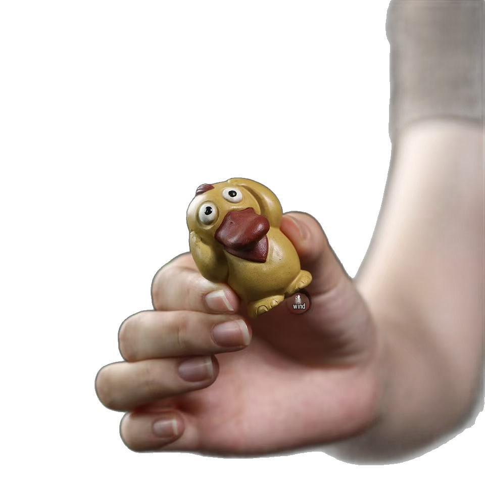 Yixing Zisha Little Yellow Duck Psyduck Tea Pet Sculpture - Cute Creative Ornament