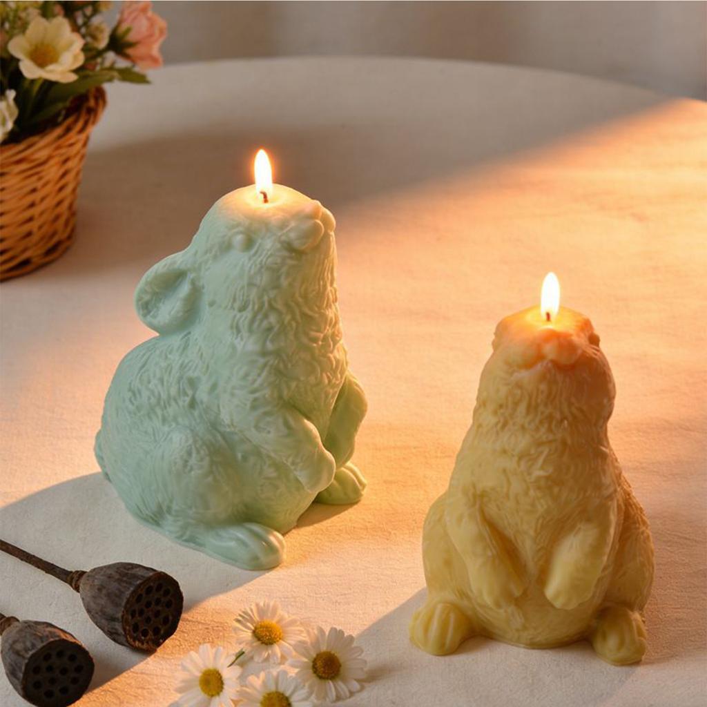 Easter Silicone Mold Casting Mold Easter Bunny Candle Mold 3D Rabbit Easter Soap Mould Plaster Ornament Crafting Making Supplies