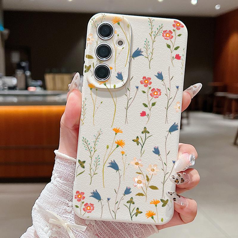 Floral Pattern Case For Samsung Galaxy S25 Ultra Capa S24 Ultra S23 S22 Plus S21 FE A15 A16 A25 A26 A34 A35 A36 A54 A55 A56 5G