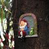 Drinking Dwarf Window Pendant Resin Courtyard Garden Decor Creative Outdoor Ornament Fairy Tale Sculpture for Home Decoration