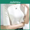 Summer Womens Yyfs Casual Fashion Spring Solid Color Print 12 Sleeves Oneck Blouses Shirts