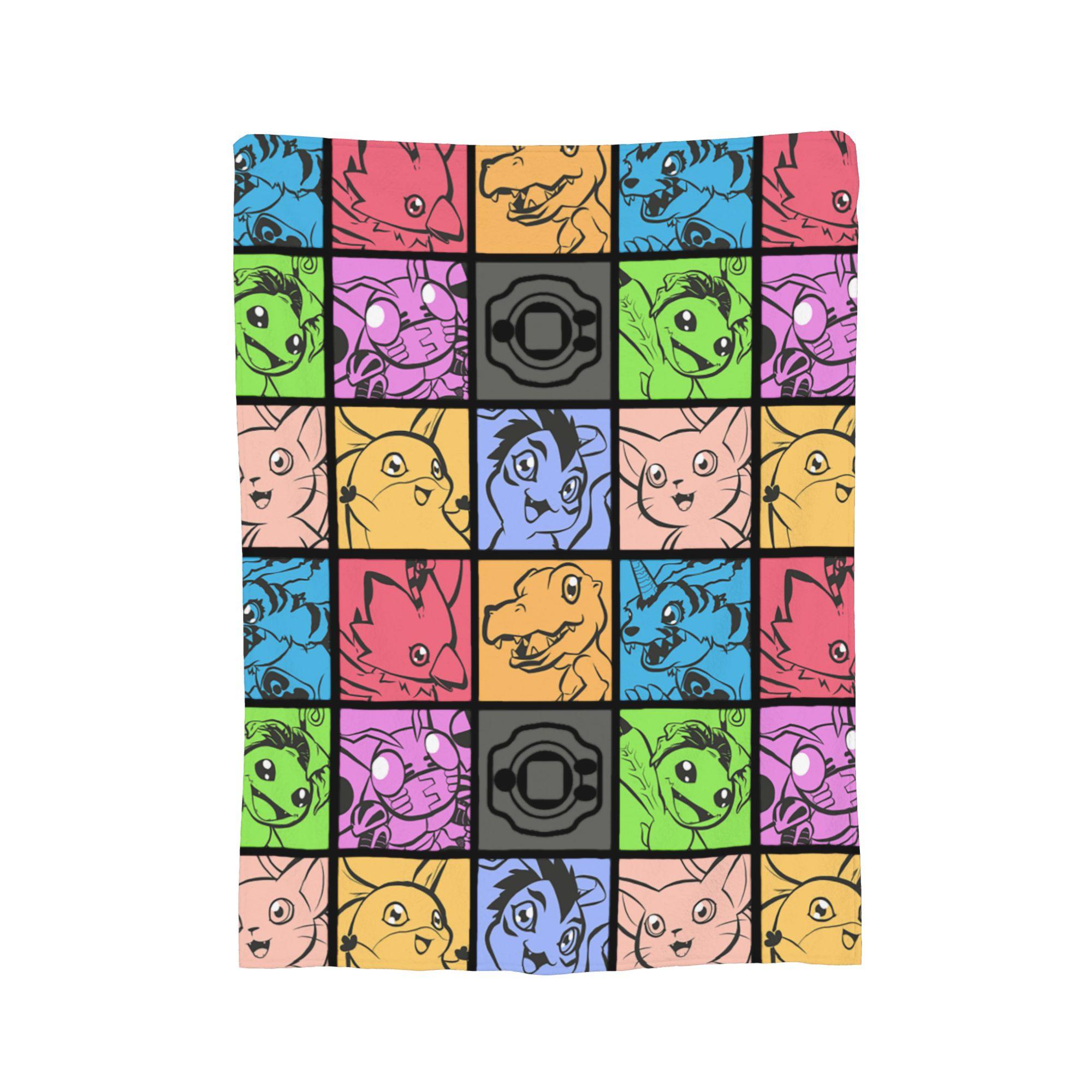 Anime Digital Monster Digimon Blankets Flannel  Winter  Portable Soft Throw Blanket for Bed Bedroom Rug Piece 30x40in