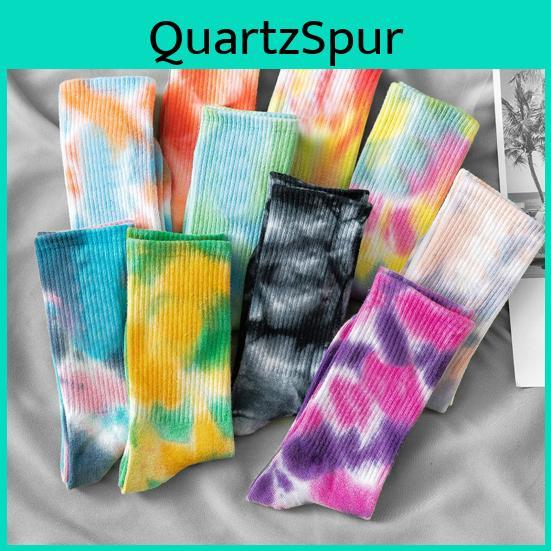 Socks Unisex Midtube Pair 1 Tiedye No Odor Thin High Elasticity Antislip Sweatabsorption Antishrink Sports Four Season Basketball Calf Socks
