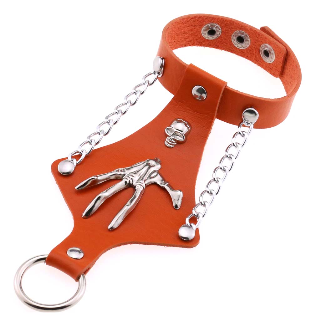 Exaggerated Non Mainstream Ring Bracelet Leather Bangle Punk Goth Skull Claw Sleeve Bracelet