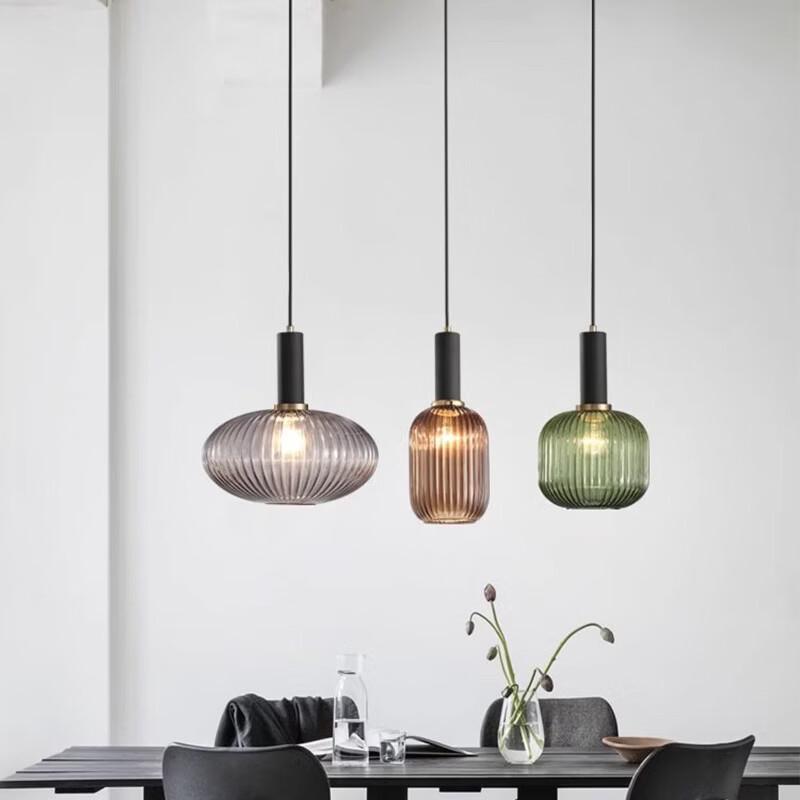Nordic Modern Cognac Glass Pendant Light