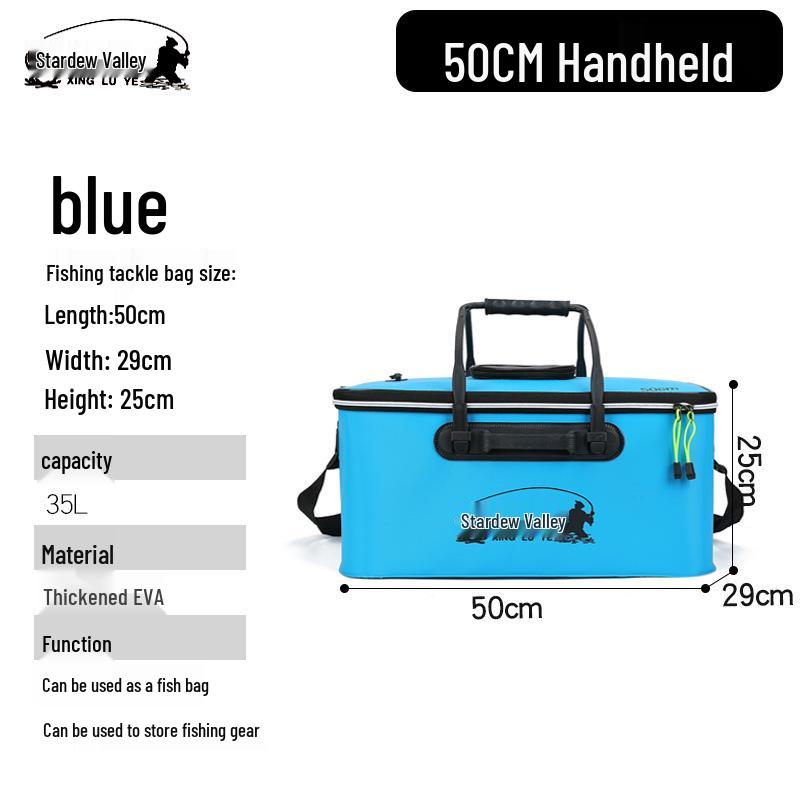 Collapsible EVA Fish Bucket with Strap - Multifunctional and Thickened Design with Built-in Keepnet