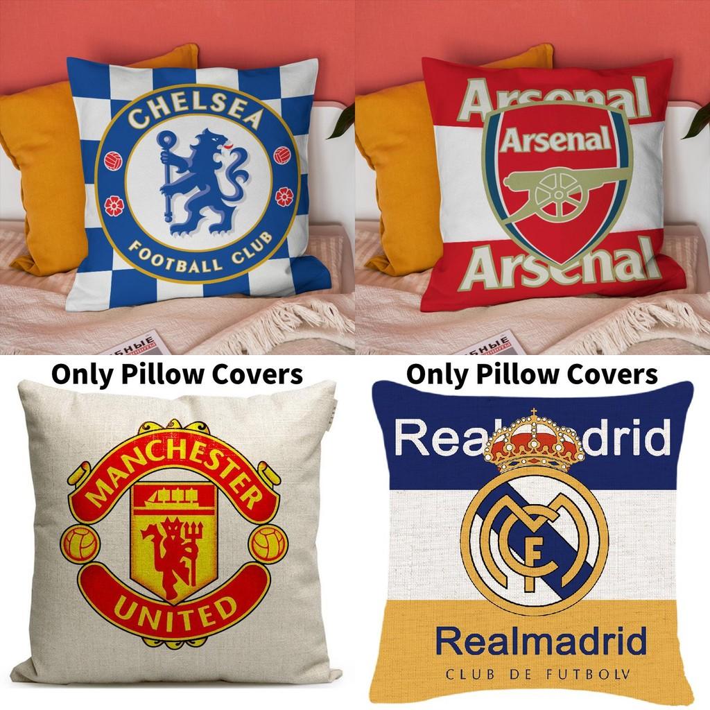 Football Cup Flag Club Linen Cushion Cover For Living Room Sofa Decor