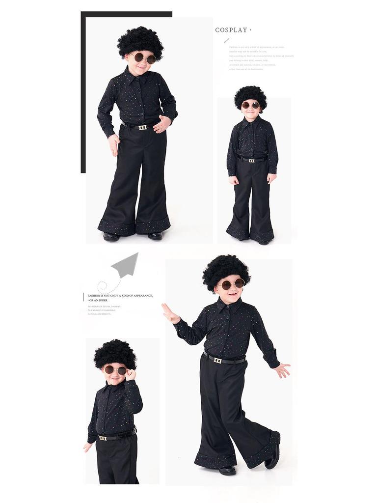 70s Disco Sequin Singer Costume Set - Retro Hippie Catwalk Performance