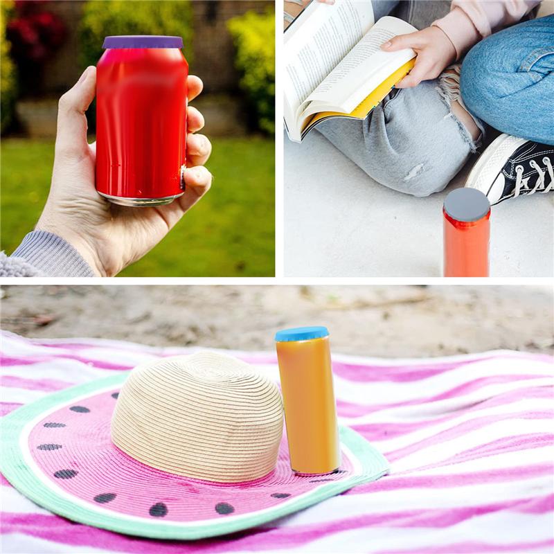 A20F-8Piece Reusable Beverage Can Covers Can Silicone Sealing Bottle Cap Leak-Proof Sealing Lid
