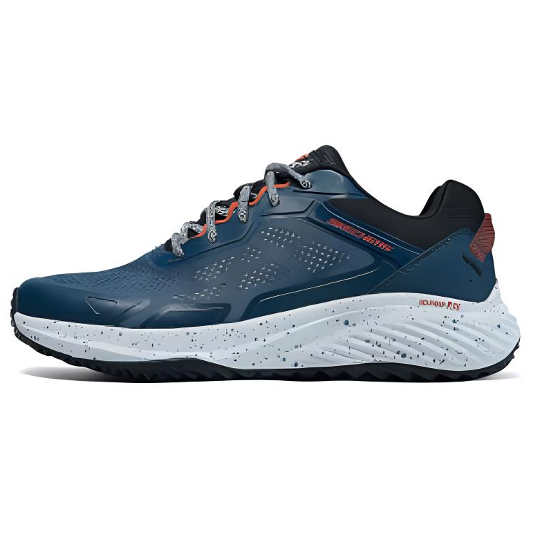 Skechers Bounder Удобные Дышащие Тканевые Низкие Повседневные Беговые Кроссовки Мужские Кеды Темно-Синий 232780-NVMT 44
