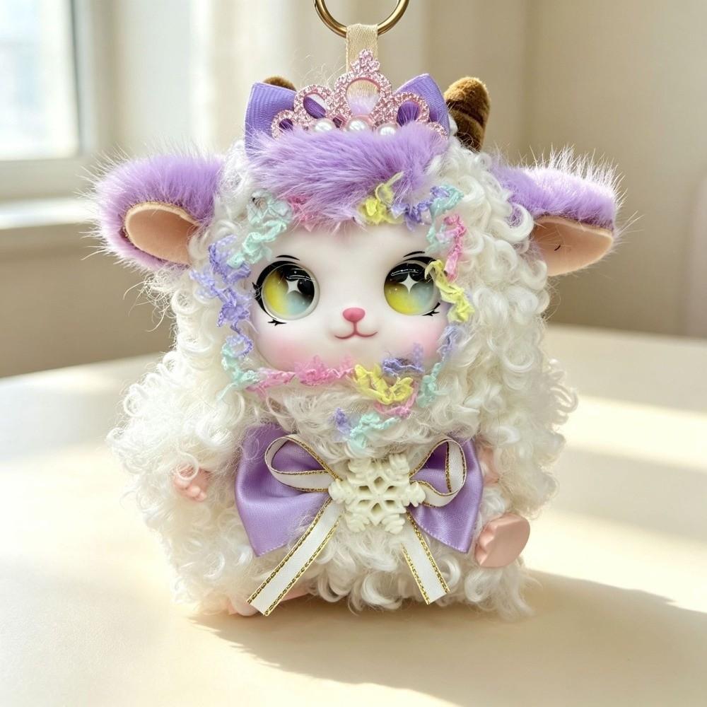 Bag Charm Rabbit Figure Pendant Hanging Style Curly Lamb Keychain Kawaii Plush Doll Pendant Girls