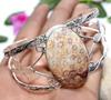 Huge Fossil Coral 925 Silver Plated Bangle 6.5" Valentine Gifts Trendy J8r18