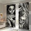 Halloween Gothic Dunkles Muster Bedruckte Vorhänge Fensterdekorationen Wohnzimmer Vorhang Aus Polyester