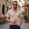 Spring and Summer Jacquard Multi-color Casual T-shirt Lapel Men's Solid Color Fashion Sports Top Short-sleeved Polo Shirt