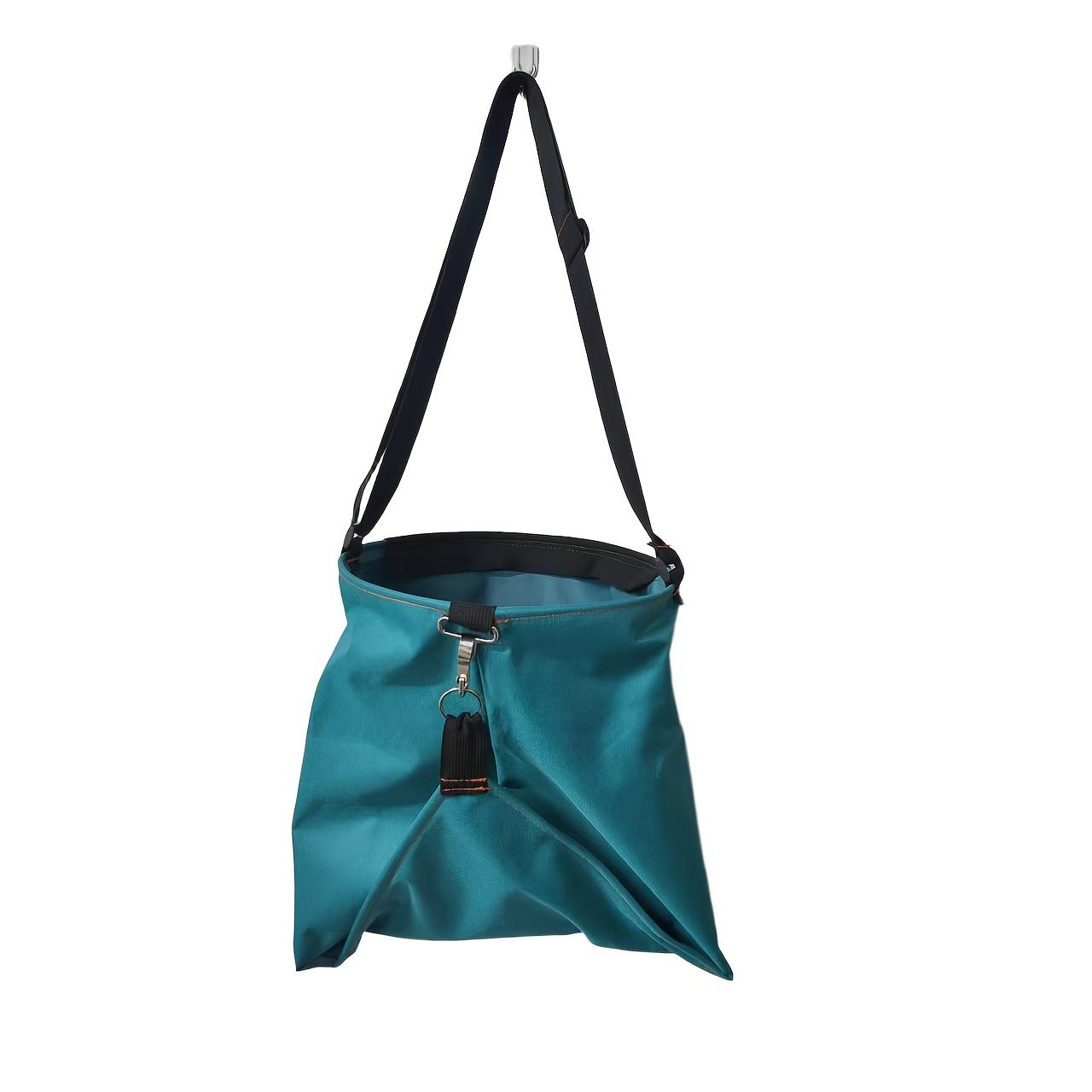 

1pc Oxford Garden Harvest Apron Adjustable Crossbody Bag Large Capacity Vegetable Fruit Picking Gardening Tool Storage Organizer зелений