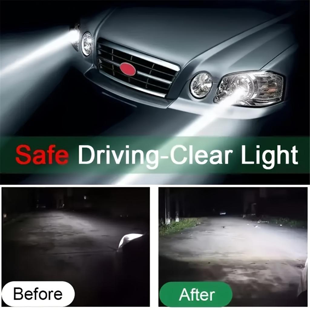 Professional Car Headlight Restorer Fluid – Removes Scratches, Fog & Yellowing, Restores Brightness & Clarity for Front/Rear Lights