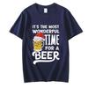 It's The Most Wonderful Time for A Beer Shirt Men T-Shirt Christmas Beer Print Tops Women Short Sleeve Oversize Men Brand Tshirt