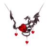 Gothic Heart-Shaped Zircon Dragon Pendant Couple Necklace Creative Metal Personality Couple Party Jewelry Accessories