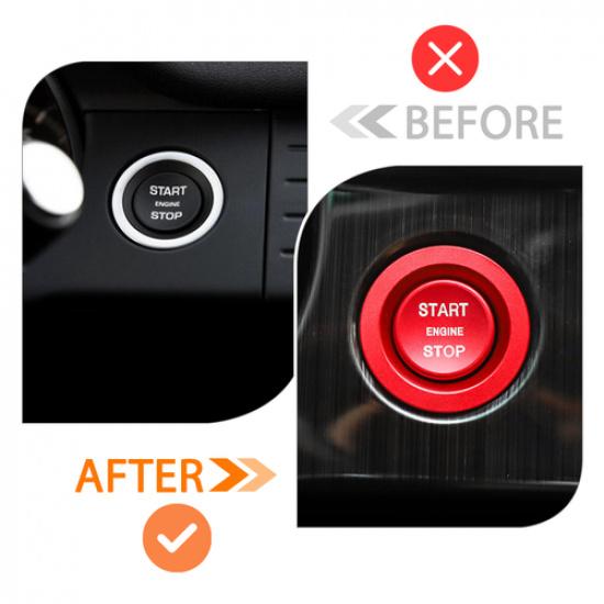 Cover For Land Rover ForJaguar Ignition RedKeyless Engine Start/Stop Push Button