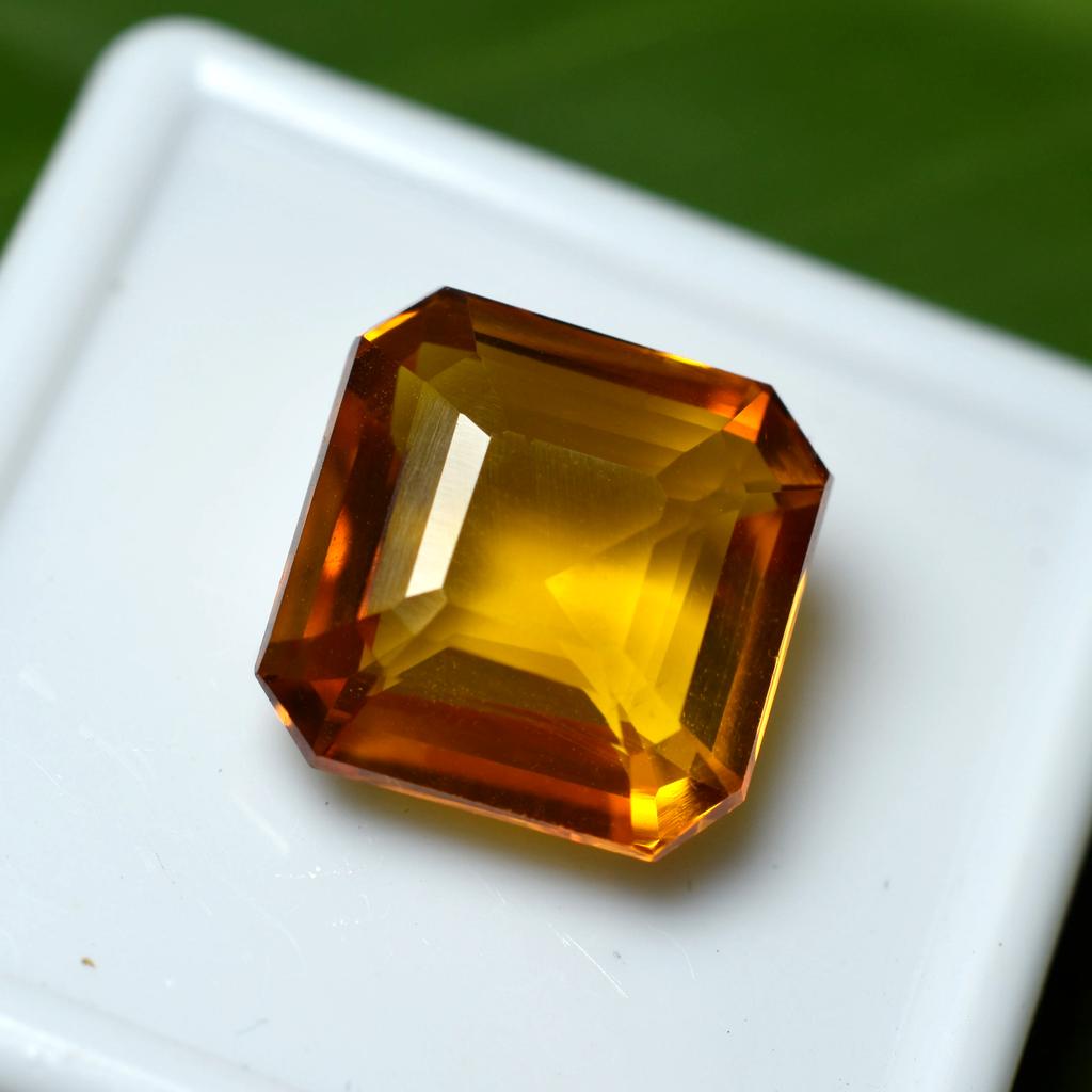 Natural Orange Sapphire Loose Gemstone 9.90 ct Square Cut September Birthstone for Gem Collections