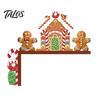 Rustic Wooden Holiday Accents Christmas Door Topper, Corner Sign, Santa Snowman Gingerbread Party Decorations Man Frame Decor for Home Decoration