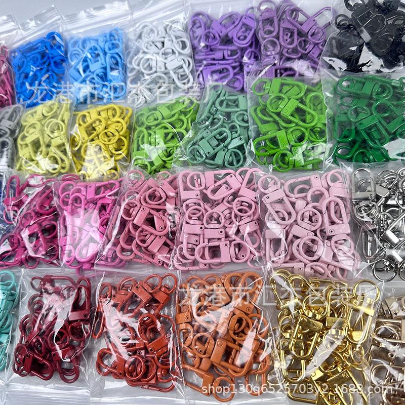 Colorful Zinc Alloy Door Buckle 3-Point Snap Hook for DIY Keychain and Jewelry Accessories