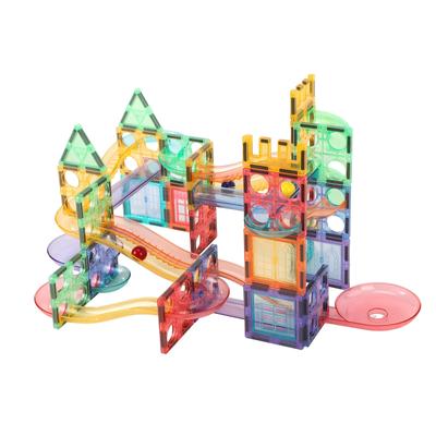 Magnetbaustein Pitapare 108 Teile Lernspielzeug Kinder Magnetfliese Geburtstagsgeschenk Magnethangsatz Kugelrollspielzeug 3D Puzzle Gehirntraining