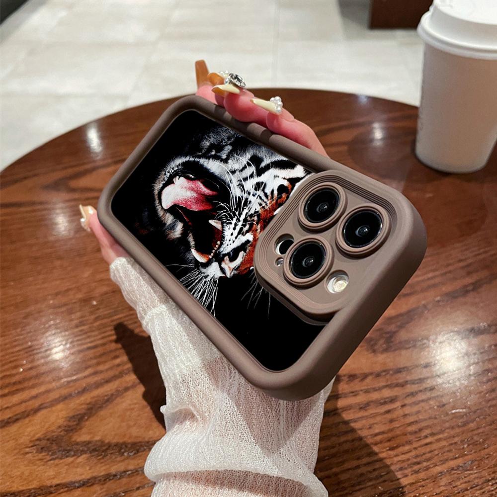 LZ30 Tiger Lion Cat Silicone Phone Case for Samsung A15 A35 S24 S23 Ultra S22 S21 Plus S20 FE A05 A06 A54 A55 A53 A14 M15 Shockproof Back Cover