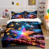 Colorful Star Ornament Set Decors Soft Comfortable Duvet Cover Bedding Set Included 1*Duvet Cover & 2*Pillowcases Gift