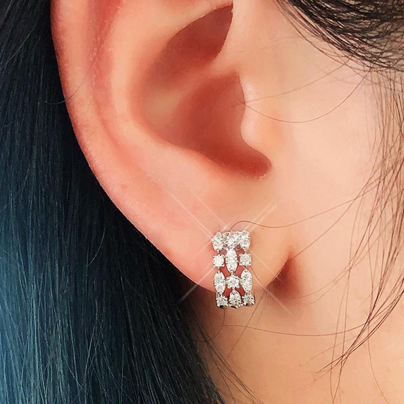 BELLA BOX New Trendy Stud Earrings Women Brilliant Bridal Wedding Accessories Elegant Female Earring Fashion Jewelry