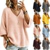 Haut Pull Casual en Maille à Col en V Coupe Ample pour la Détente et le Quotidien