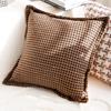 Brown Vintage Sofa Throw Pillow Cover Vintage Bedroom Headboard Cushion Simple and Modern Decorative Throw Pillow Customizable