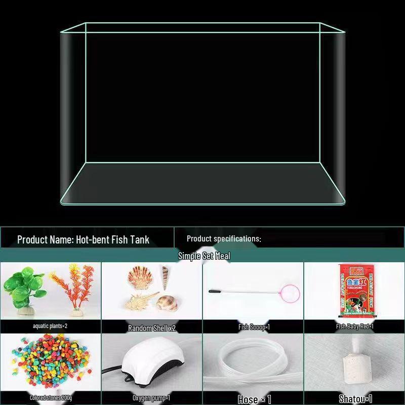 Large High-Transparency Gold Crystal White Fish Tank for Living Room, Office, or Hotel Lobby