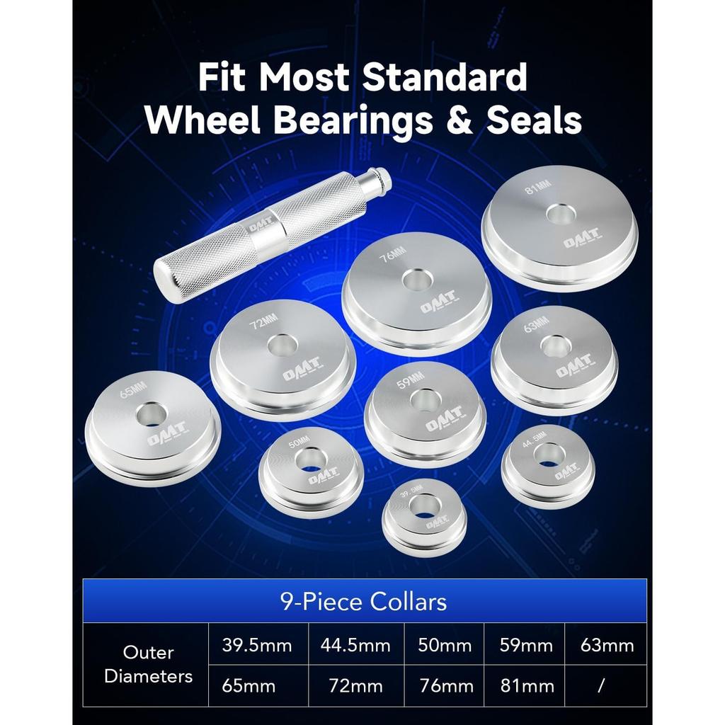 Bearing Press Kit,10pc Bearing Race and Seal Driver Set,Installer Bearing Driver Kit for Bearing Installation with Seal Driver and 9 Bearing Adapters