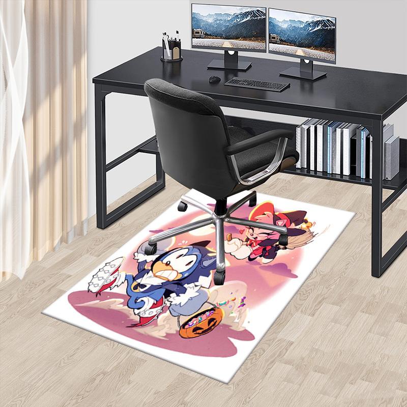 

1pc Halloween Witch & Blue Cat Chair Mat, Anime Cartoon Design, Non-Slip Carpet for Office and Home Decor, Suitable for All Seasons.I029 60cm by 90cm