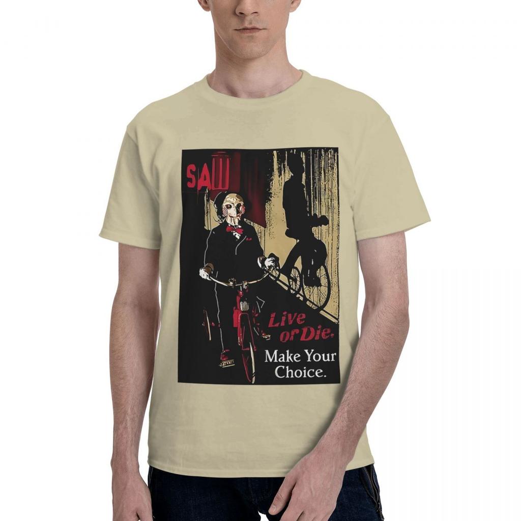 Saw Scar Horror Movie Graphic 100 Cotton Casual Breathable Confortable Men Top Mens Designer Clothes Mens Shirt
