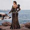 Birthday Wedding Dress Plus Size Dress European and American Long-Sleeved Sequin Embroidered Mermaid Evening Dress Formal Elegant Dress