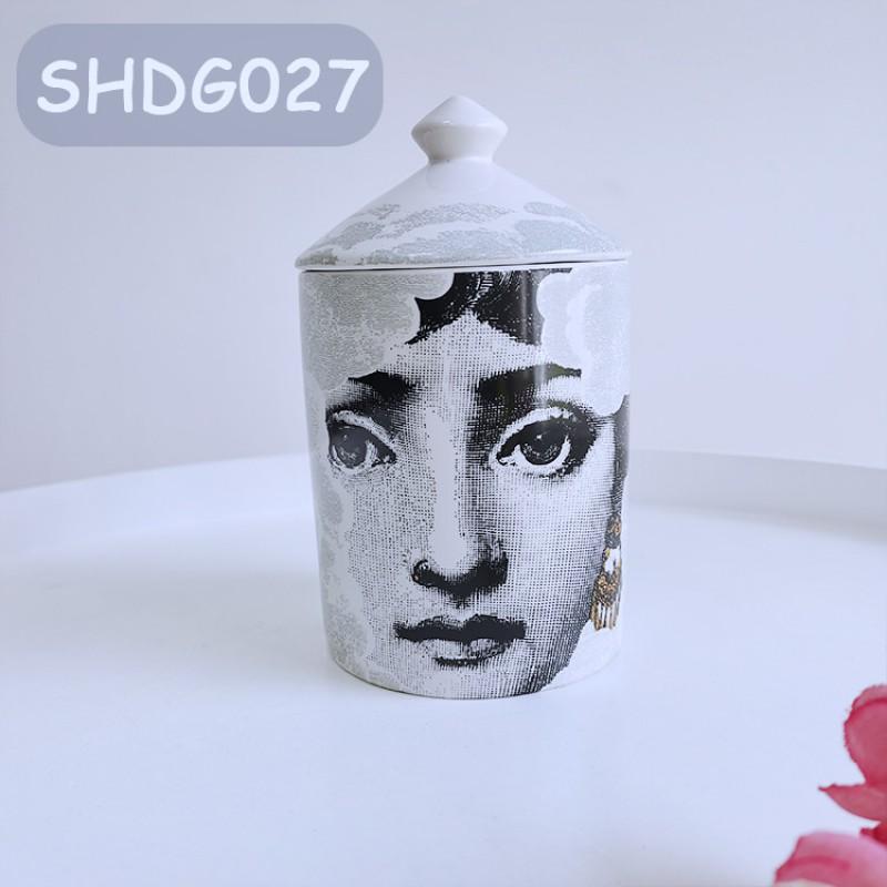 Vaso portaoggetti in ceramica con design sul viso, per gioielli, candele, decorazione da scrivania, contenitore in stile europeo